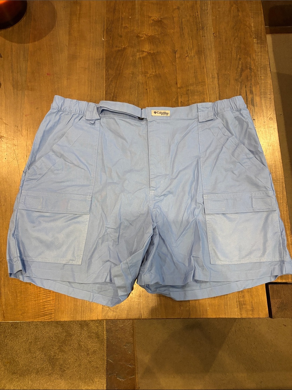 Men's Light Blue Cargo Shorts with Front Patch Pockets